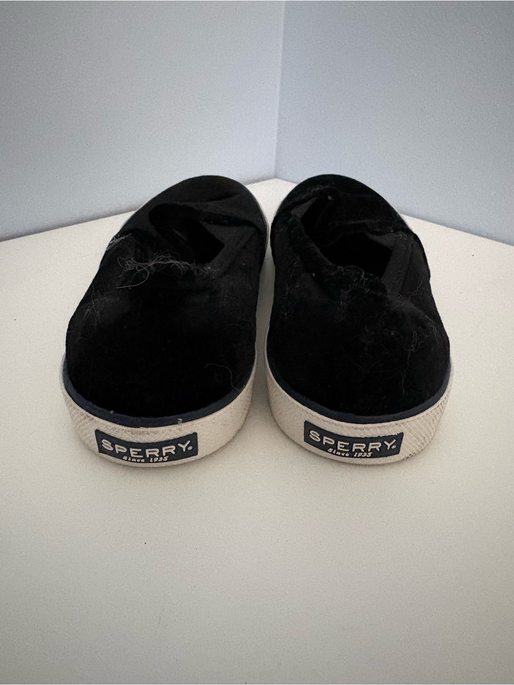 Sperry Black Velvet Slip-On Casual Shoes 8